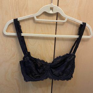 Barbara Non-Padded Lace Balconette Bra in Black
